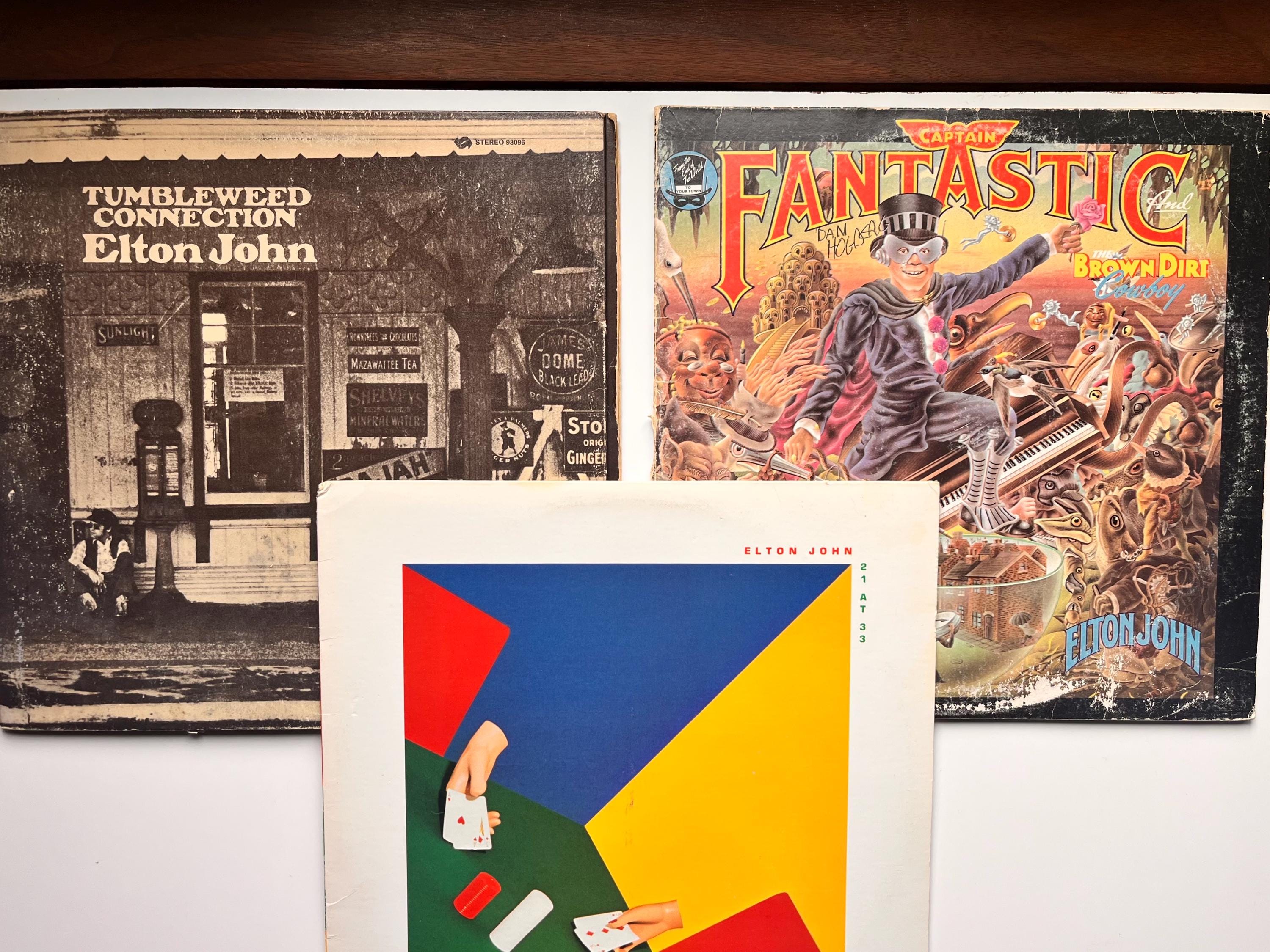 Elton John Vinyl Records: Tumbleweed Connection, Captain Fantastic and the Brown Dirt Cowboy, 21 At 33 LPs