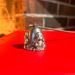 Vintage Silver Plate Three Wise Monkeys Candle Snuffer, Figural Extinguisher