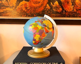 Vintage 1960s Political World Globe, Mid Century Educational Decor