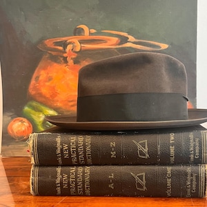 Vintage Dobbs Fedora: Dark Brown Felt Hat with Ribbon Brim