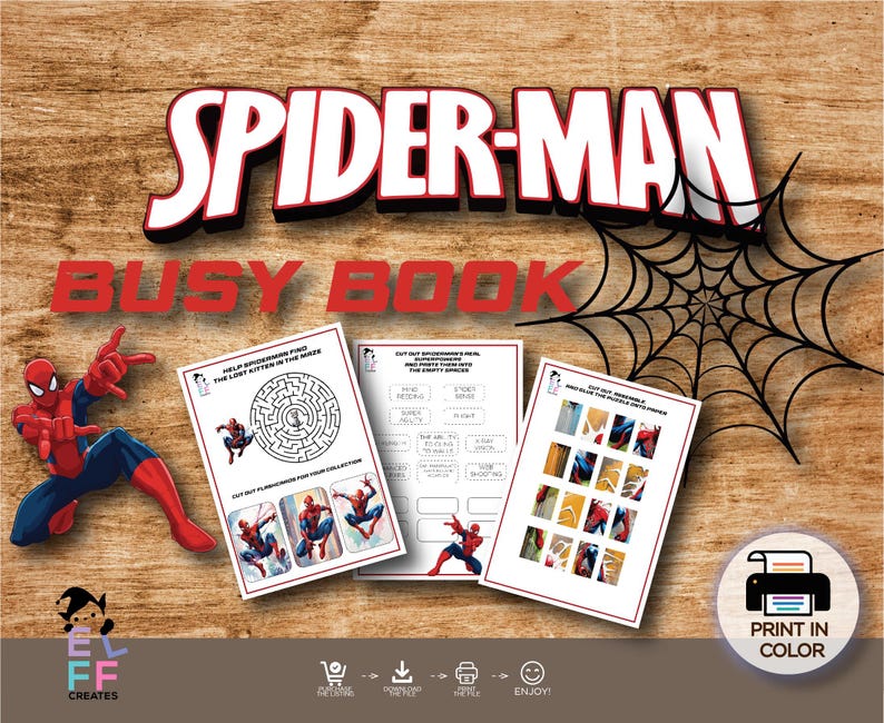 Spiderman Busy Book Printable Superheroes Worksheets Homeschool ...