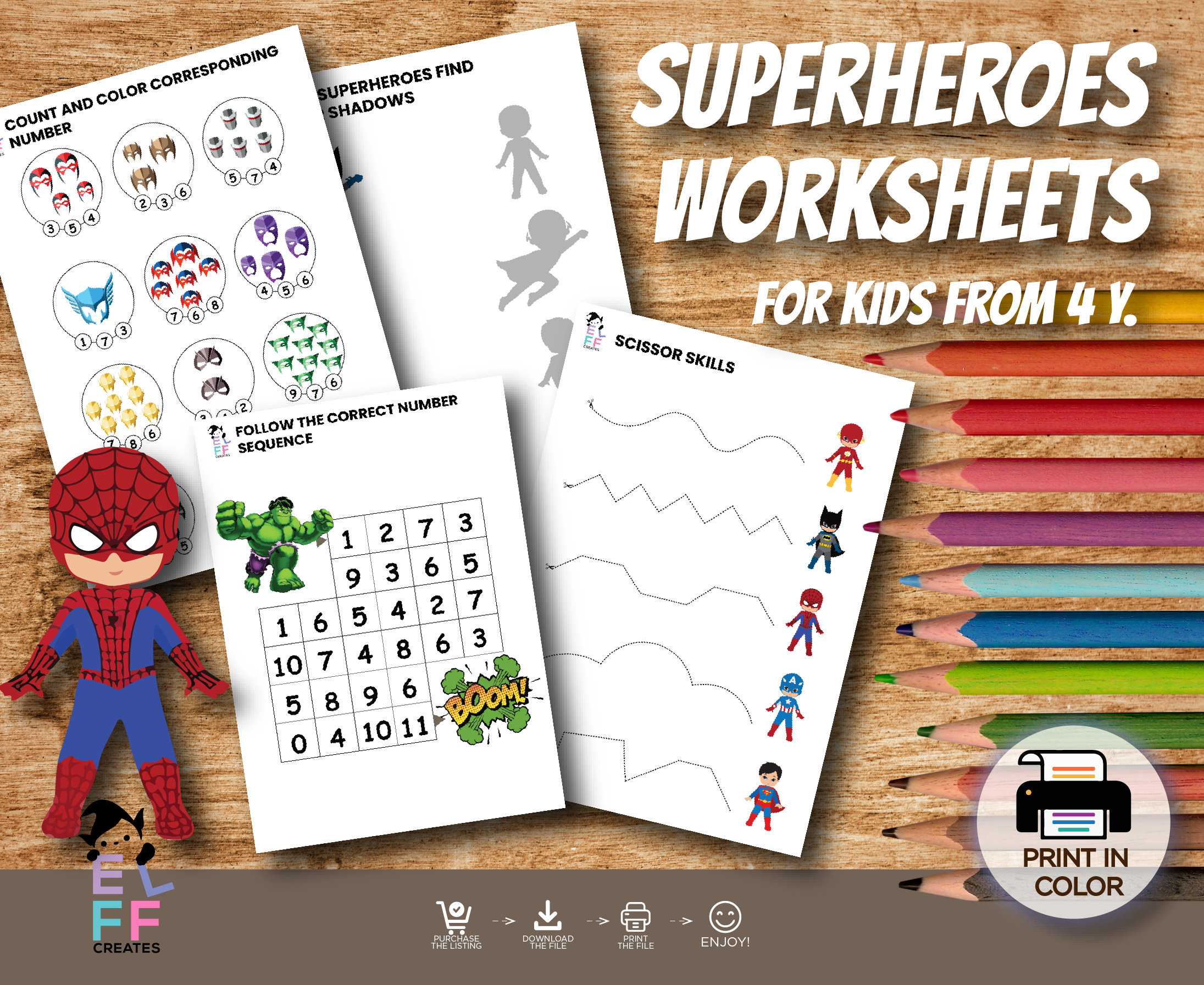 Printable Superheroes Worksheets homeschool Montessori Materials Printable Preschool Curriculum ...