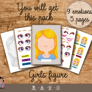 Emotions Activity for Kids - Boy and Girl Printable - Toddler Feeling ...