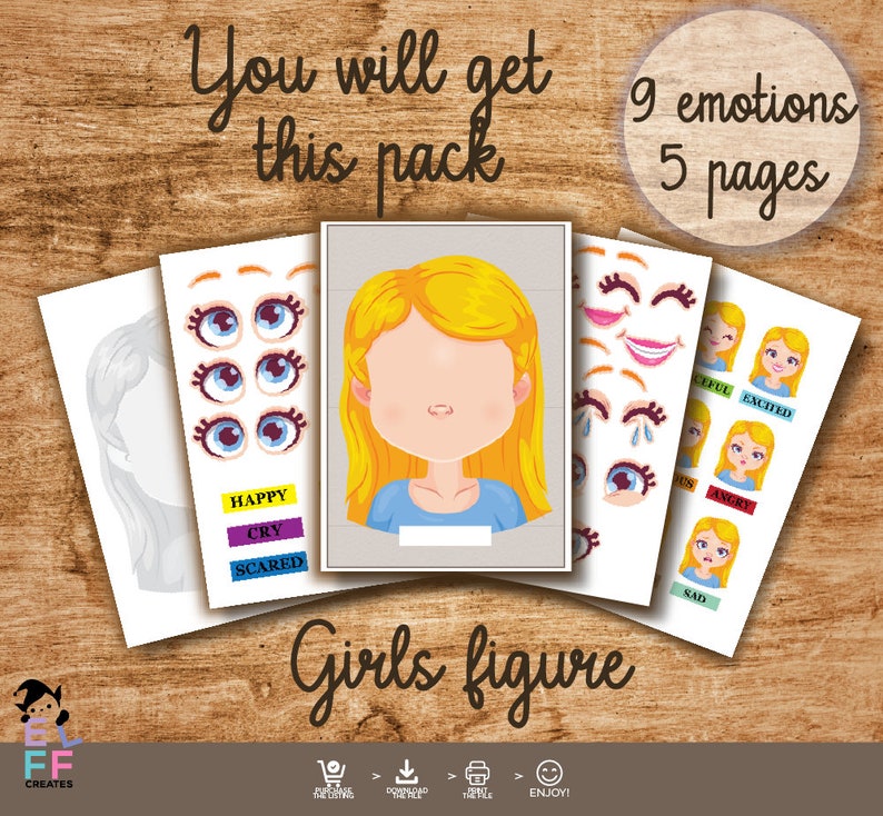 Emotions Activity for Kids - Boy and Girl Printable - Toddler Feeling ...
