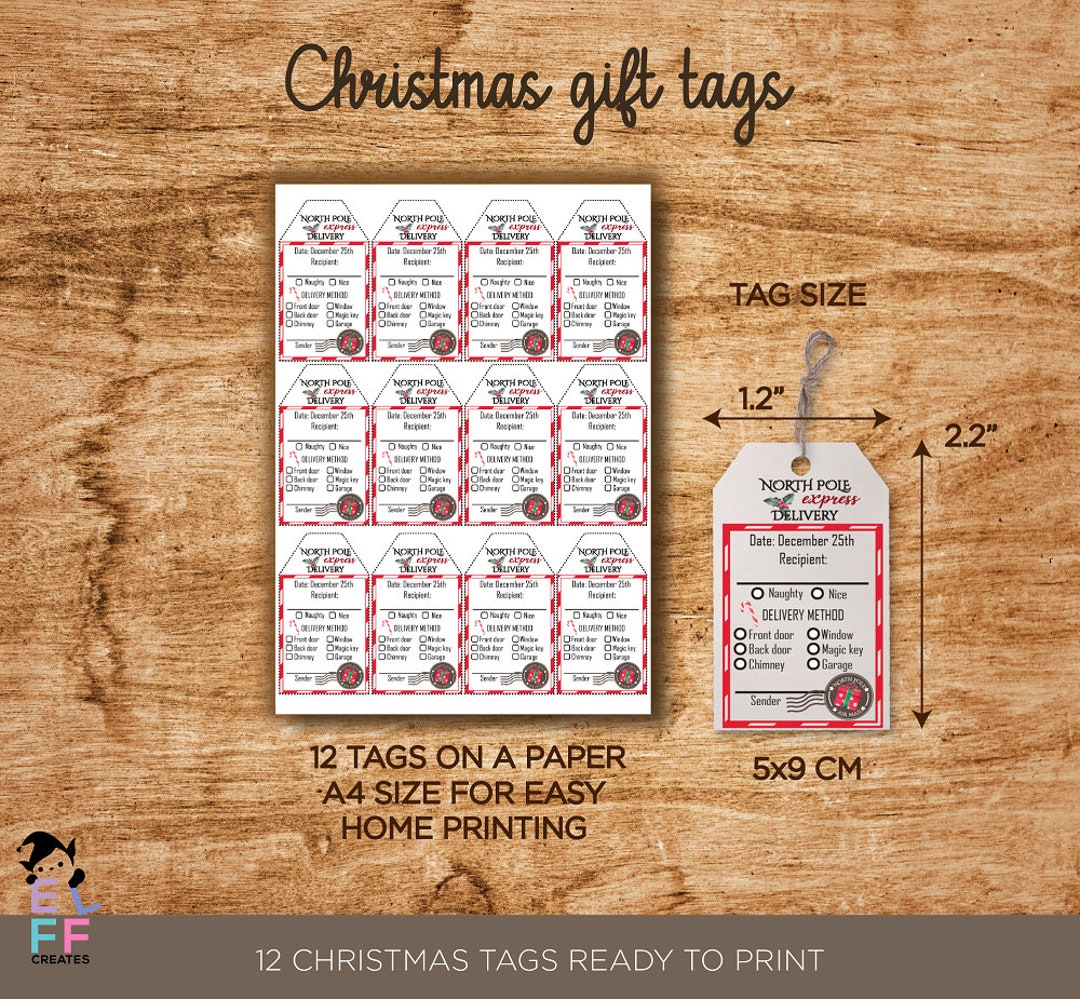 Printable Christmas Gift Tags Custom Christmas Labels Etsy
