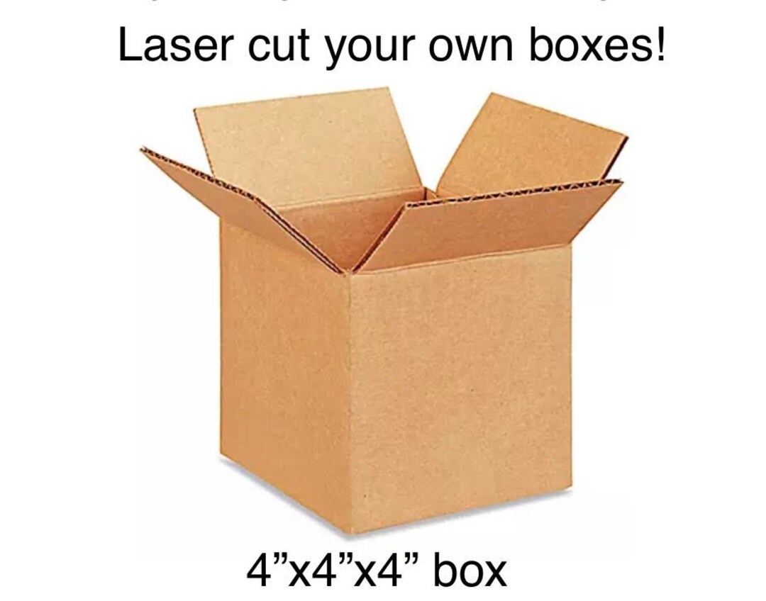 Laser Cut Your Own Boxes, Laser Cutting File, SVG for Laser Cutting Your Own Shipping Box 4 in X