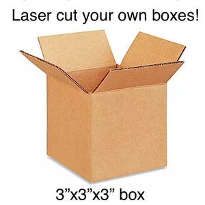 Corte con láser sus propias cajas, archivo de corte por láser, SVG para cortar con láser su propia caja de envío caja de 3"x3"x3"