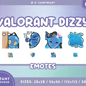 Cute Valorant Gekko Dizzy Emote Set ~ For Twitch/Youtube/Discord