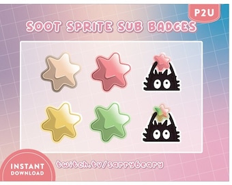 Odznaki Ghibli Soot Sprite Sub/Bit ~ Dla Twitch/Youtube | Studio Ghibli Spirited Away Zainspirowane