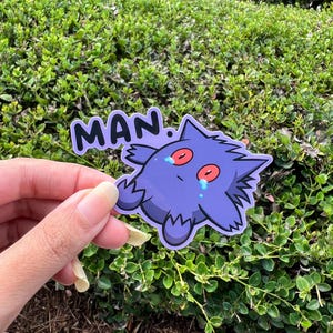 Crying Gengar Glossy Vinyl Sticker
