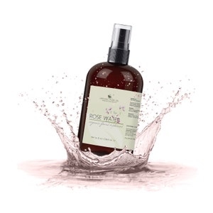 Rose Water Hydrosol - 100% Natural Pure Organically Source Steam Distilled Floral Mist Facial Toner Cleanser Non-GMO 8 OZ Gifts For Her Mom