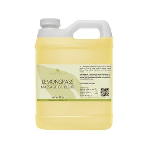 Blandning av ekologisk citrongräsmassageolja: Jojoba, argan och emu, icke-GMO, hår, hudvård (32oz) - Bulk