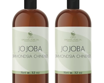 Unrefined Golden Jojoba Oil: Cold Pressed, Non-GMO Cosmetic Formulation (64oz) -Bulk