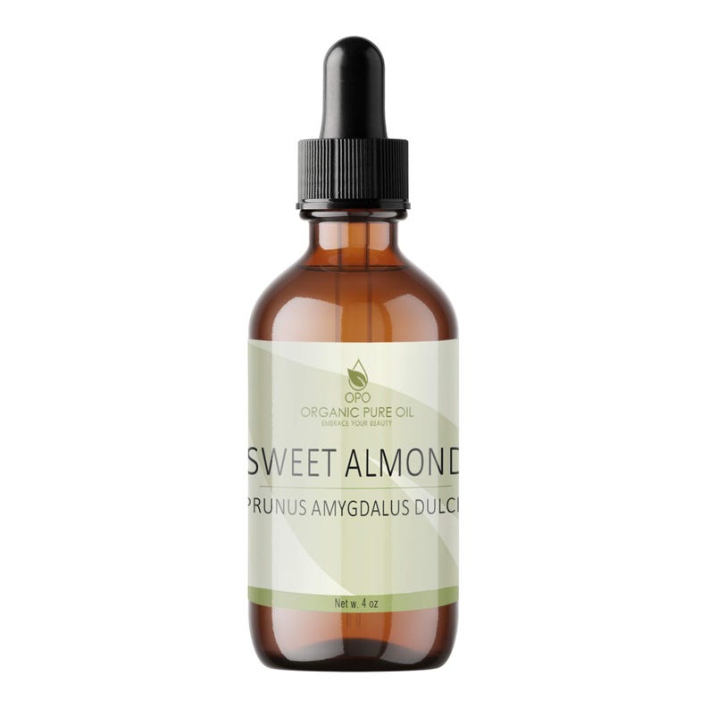 Unrefined Sweet Almond Oil: Hexane-Free, Vegan, Cold Pressed, Carrier DIY Skin & Haircare (4oz - 10Gal) 4 Ounces