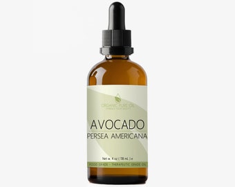 Avocado Oil - 100% Pure, Partially Filtered, Unrefined, Organically Sourced, GMO-Free Natural 4 OZ Cosmetics Skin Hair Care Moisturize