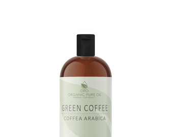 Hidratante de aceite de café verde sin refinar: prensado en frío, cuidado natural para la piel y el cabello (8 oz)