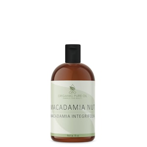 Macadamia Nut Oil | Pure, Unrefined, Cold Pressed, Non-GMO, Additive Free 8 OZ Natural Skin Body Hair Beard Care