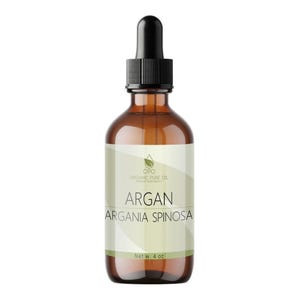 Pure Moroccan Argan Nuts Pure & Unrefined, Cold Pressed for Hair, Skin, Nails, Non-GMO Vegan 4 oz Glass Bottle and Dropper Cosmetic Use