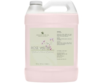 Rose Hydrosol Toner & Cleanser: Steam Distilled, Natural Floral Water (1 / 5 Gal) -Bulk