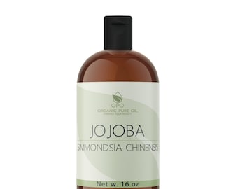 Unrefined Golden Jojoba Oil: Cold Pressed, Non-GMO, Natural Carrier Oil (16oz) -Bulk