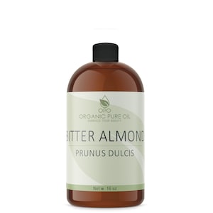 Bitter Almond Oil Pure, All Natural, Cold Pressed Skin Hair Nail Care Beard Carrier Wholesale 16 Ounces Bulk for Cosmetic Use