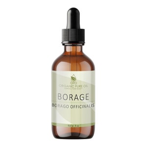 Borage Seed Oil - Pure, Unrefined Partially Filtered, Cold Pressed, Non-GMO, Additive-Free, Pesticide-Free, 4 OZ Skin Hair Nails Care