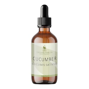 Cucumber Seed Oil - Pure, Unrefined, Cold Pressed, Vegan, Cruelty-Free, Non-GMO, 4 OZ Amber Glass Skin Hair Nail Face Care Moisturizers