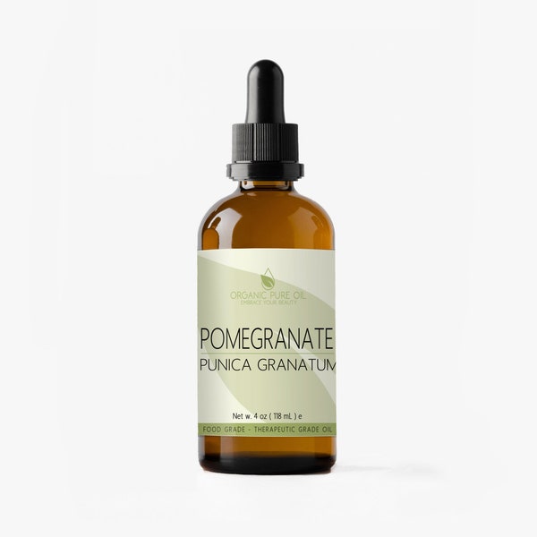 Pomegranate Seed Oil - 100% Pure, Unrefined, Cold Pressed, Vegan, Cruelty-Free, Fair Trade, Non-GMO 4 OZ Hair Skin Nail Face Care Moisturize