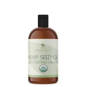 Organic Hemp Seed Oil - 16 oz - USDA Certified Organic 100% Pure, Unrefined, Extra Virgin, Non-GMO, Carrier Oil for Hair, Skin, DIY & More