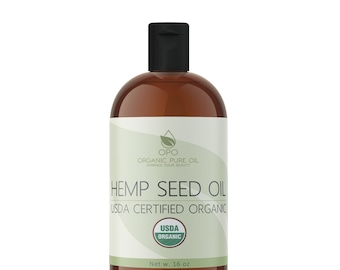 USDA Organic Unrefined Hemp Seed Oil: Cold Pressed, Extra Virgin Carrier, Hair & Skincare (8oz - 1Gal)