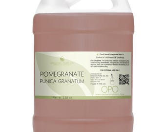 Unrefined Pomegranate Seed Oil: Cold Pressed, Non-GMO, Carrier DIY Hair & Skincare (1Gal) -Bulk