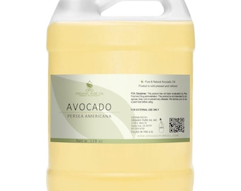 Refined Avocado Oil: Cold Pressed, Unscented, Deodorized, Cosmetic Salon Quality (4oz - 1Gal) -Bulk