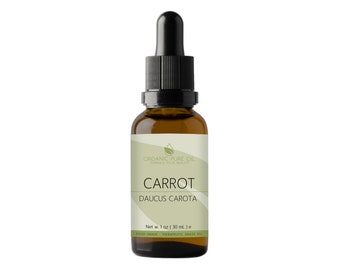 Carrot Seed Carrier Oil | 100% Pure, Unrefined, Cold Pressed, Non-GMO, Vegan 1 oz Glass & Dropper Facial Care, Skin, Hair, Body, Arms, Legs