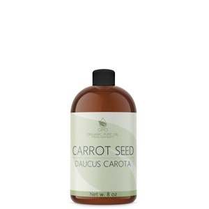 Carrot Seed Oil | Pure, Unrefined, Cold Pressed, Non-GMO, 8 OZ Natural Skin Hair Nail Facial Care