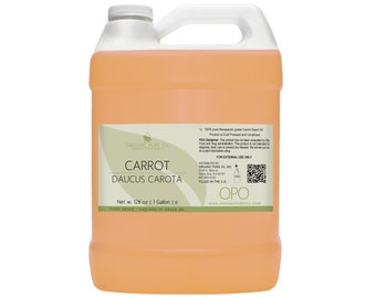 Carrot Seed Oil - 100% Pure, Unrefined, Cold Pressed, Non GMO, Uncut, Raw Carrot Carrier Oil 128 oz 1 Gallon Bulk Wholesale DIY Formulation