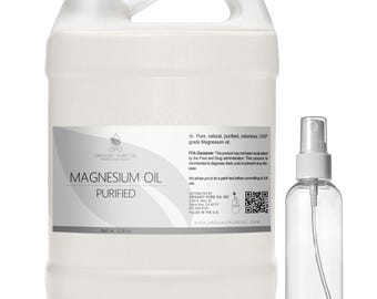 Magnesium Oil Pure, Natural USP Grade, Purified Magnesium Chloride Water Quick Absorbing Pain Relief Deep Tissue Muscle Stress Relief Spray