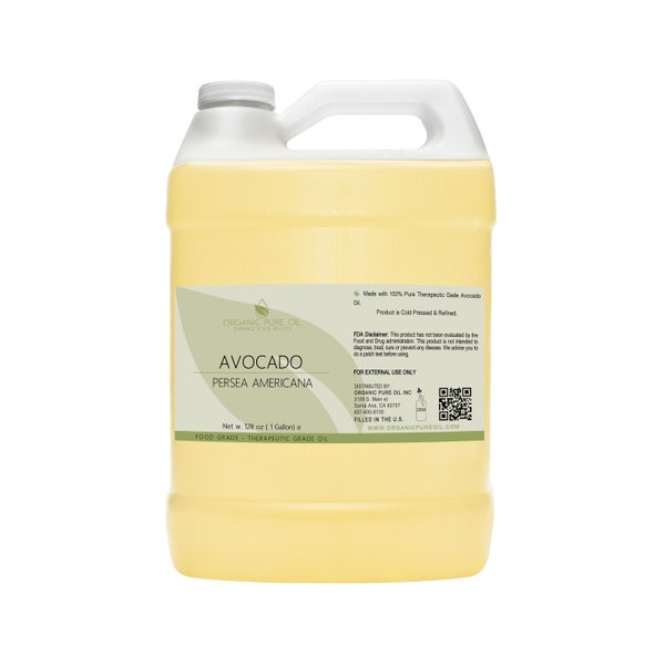 Avocado Oil | 100% Pure Refined Organically Source Unscented Non-GMO Hexane-Free Cold Pressed Cosmetic Formulation Wholesale Bulk 1 GAL
