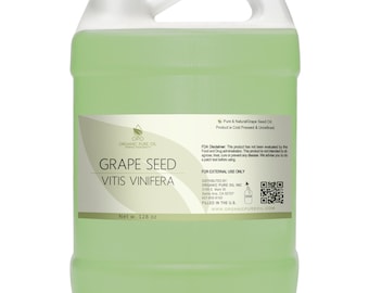 Grapeseed Oil: Unscented, Partially Filtered, Non-GMO, Carrier Oil for Skin & Hair (1Gal) -Wholesale