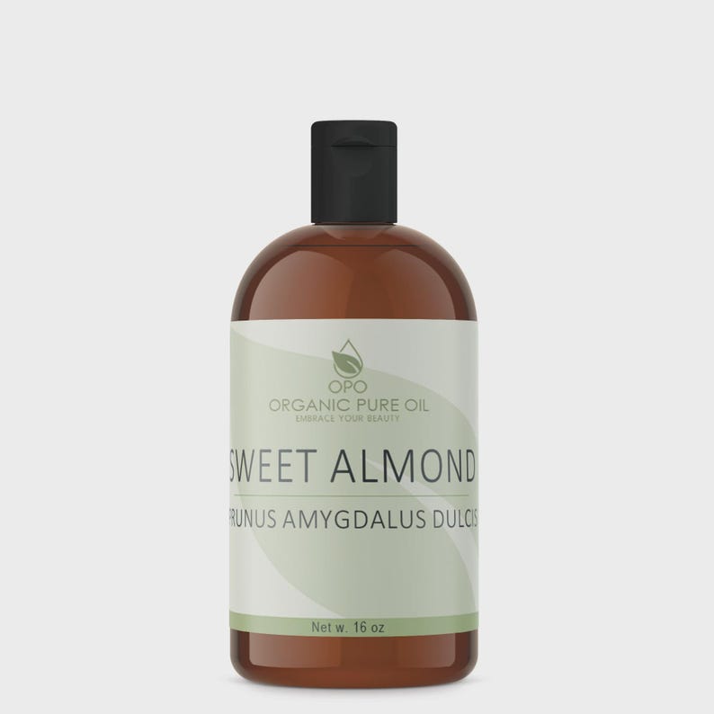 Unrefined Sweet Almond Oil: Hexane-Free, Vegan, Cold Pressed, Carrier DIY Skin & Haircare (4oz - 10Gal) 16 Ounces