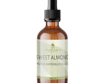 Aceite de almendras dulces sin refinar: sin pesticidas, prensado en frío, virgen, libre de crueldad animal. Para el cuidado del cabello y la piel (4 oz - 10 galones).