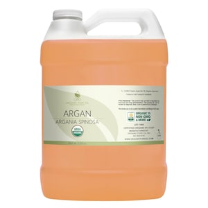 Organic Argan Oil - USDA Certified Organic - 100% Pure Unrefined Cold Pressed Argon from Morocco Carrier for Hair Skin Face Body DIY Bulk