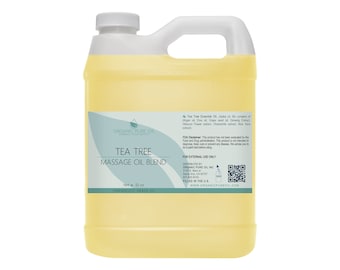Tea Tree Massage Oil Blend 32 oz Non-GMO Therapeutic Aromatic Mixture for Deep Tissue Muscle Massage Relaxation Bulk Wholesale Argan Grape