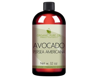 Avocado Oil - 32 oz - 100% Pure, Unrefined, Cold Pressed, Partially Filtered, Organically Sourced Cosmetic Salon Quality Wholesale Bulk