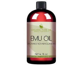 Australian Emu Oil - 100% Pure Non-GMO 6 Times Refined Rendered 16 oz Carrier for DIY Personal Cosmetic Formulation Creams Lotions Soaps