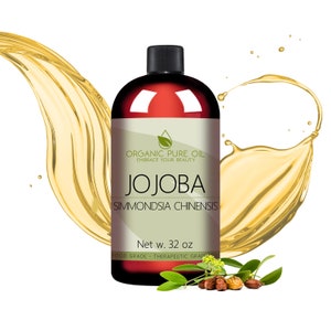 Golden Jojoba Carrier Oil - Extra Virgin, 100% Pure Organically Sourced, Non GMO, Cosmetic Grade Hojoba Soaps, Shampoos, Creams, Moisturizer