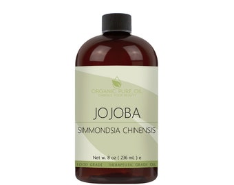 Jojoba Seed Carrier Oil | 100% Pure, Organically Sourced, Non-GMO, Cold Pressed, Unrefined Golden Hohoba Plant 8 OZ Salon Quality Cosmetic