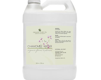 Hydrolat d’eau de camomille - Toner floral pour le visage distillé à la vapeur 100 % pure d’origine biologique en vrac en gros 1 gallon Formulation cosmétique