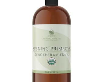Aceite de onagra orgánico sin refinar del USDA: alto GLA, vegano, prensado en frío, para piel y cabello (a granel)