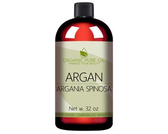 Moroccan Argan Oil - 100% Pure Unrefined Cold Pressed Argon Nut Bulk 32 oz Virgin Skin Hair Nails Cosmetic Formulation Salon Quality Grade A