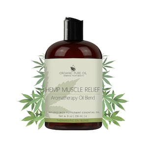 Hemp & Peppermint Relief Oil Blend - 100% Natural, Non-GMO, Soothing Sore Muscle Mix - Deep Tissue, Stress, Axiety, Sleep Soren Aches